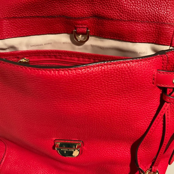 Pre_owned Michael Kors Red Leather w/Gold Hardware Backpack - Picture 8 of 10